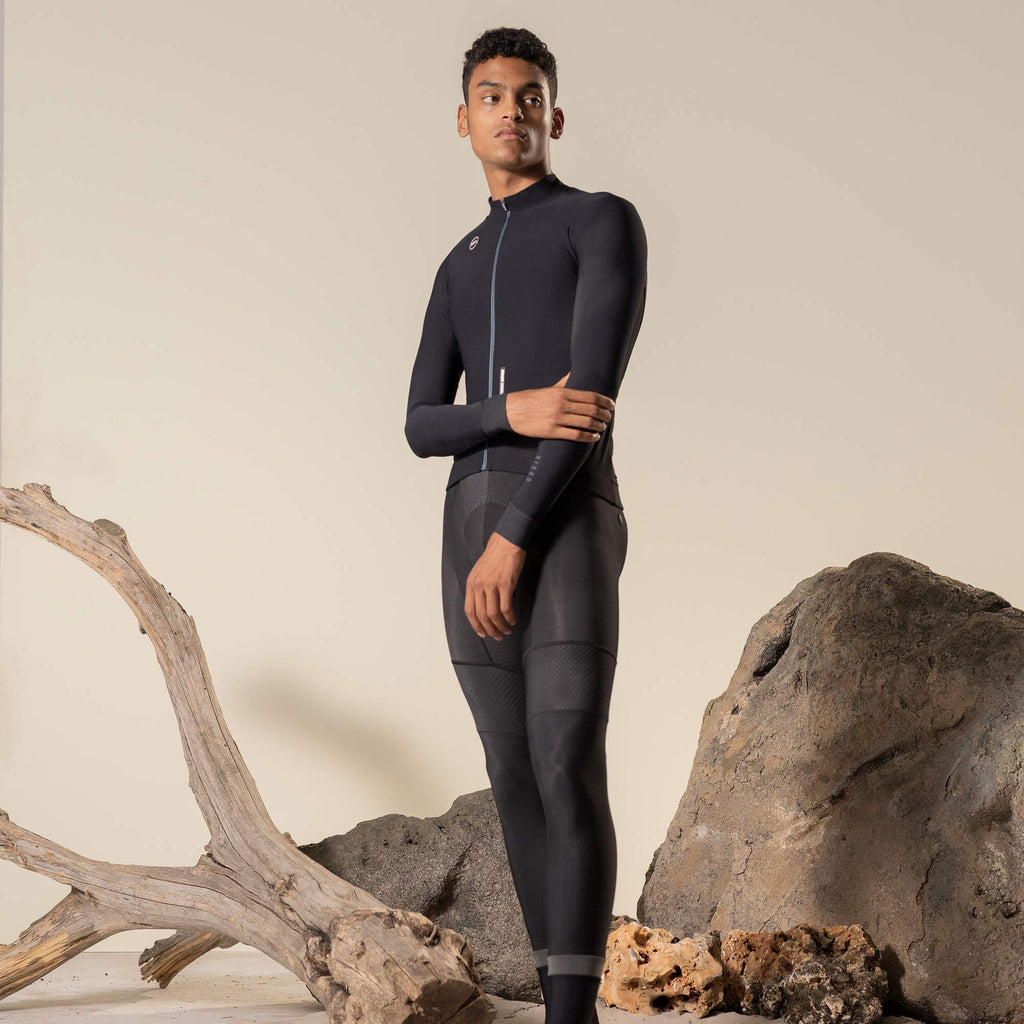 MAILLOT MANGA LARGA PACER SOLID HOMBRE JET BLACK